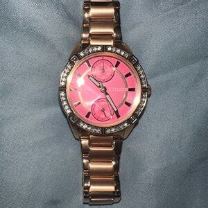 Citizen Rose Gold Timepiece with Pink Face 33mm